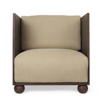 Fotel lounge Root rich linen - Barwiony na ciemno-naturalny - Ferm Living