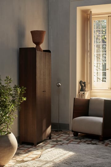 Fotel lounge Root rich linen - Barwiony na ciemno-naturalny - Ferm Living