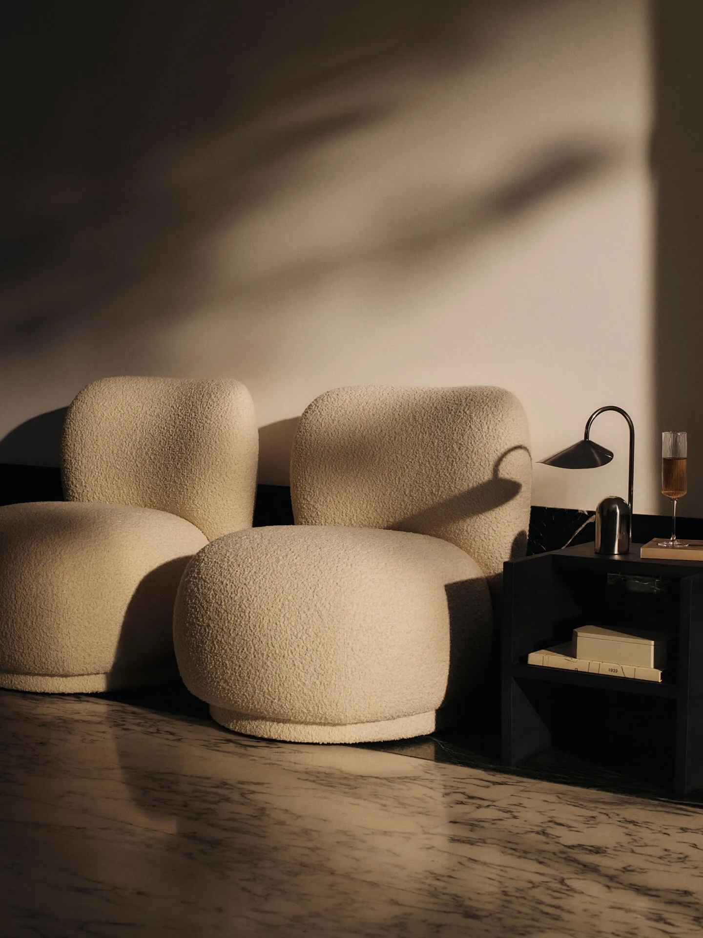 Fotel Rico lounge chair piccolo, Nordic Bouclé-Off-white Ferm Living