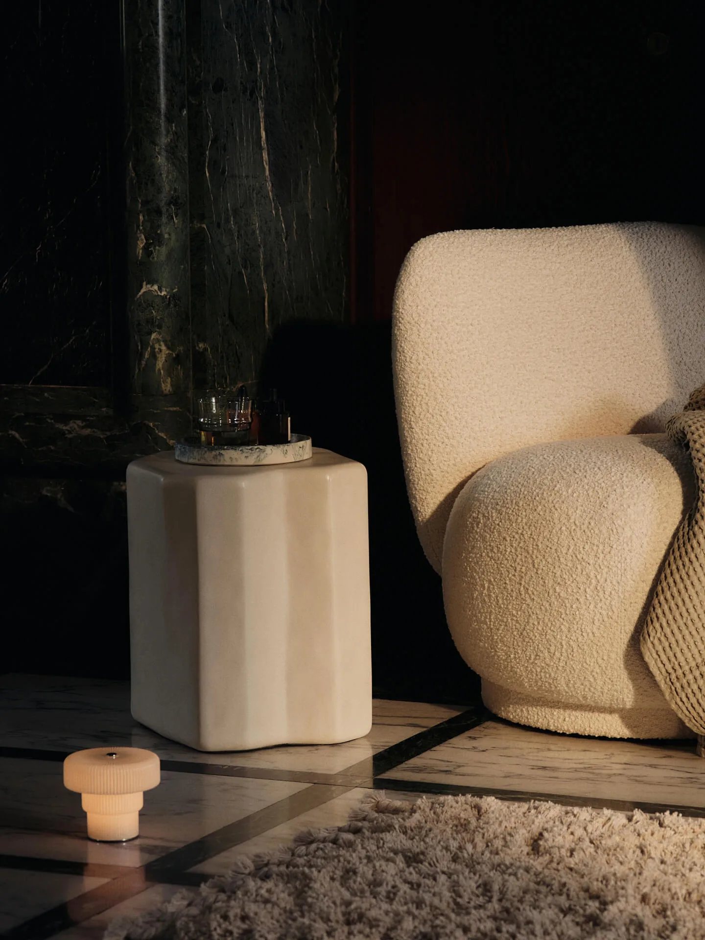 Fotel Rico lounge chair piccolo, Nordic Bouclé-Off-white Ferm Living