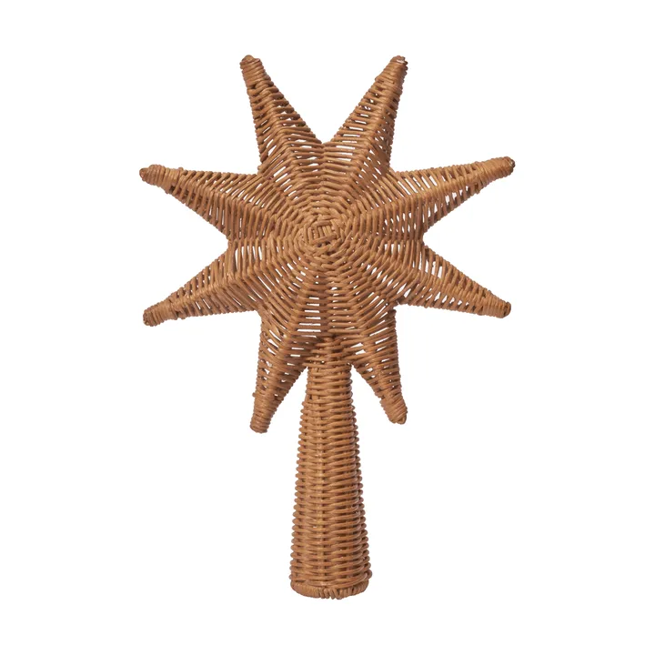 Gwiazda na choinkę Rattan christmas tree top star - Natural - Ferm Living