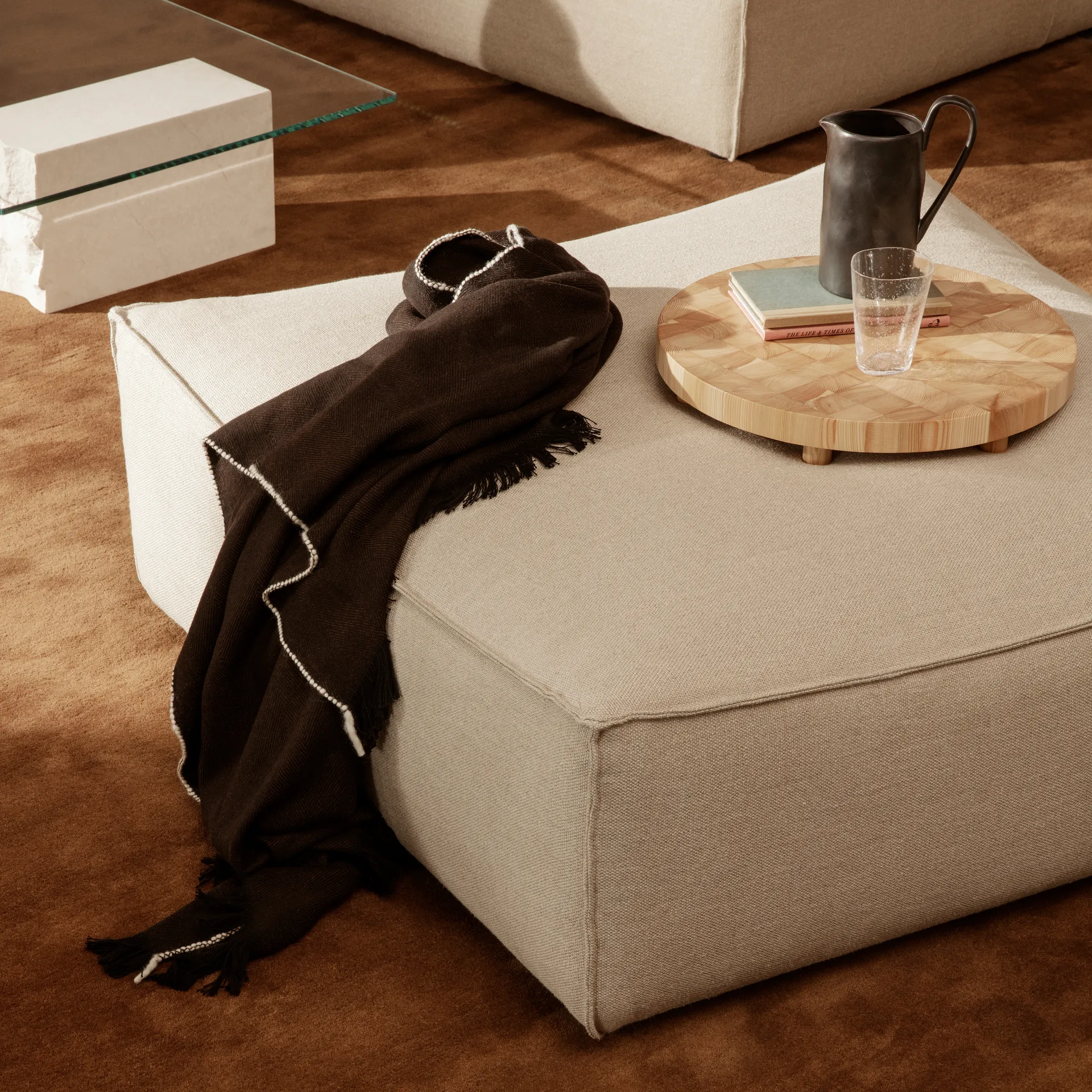 Herringbone narzuta 120x180 cm, dark coffee Ferm Living