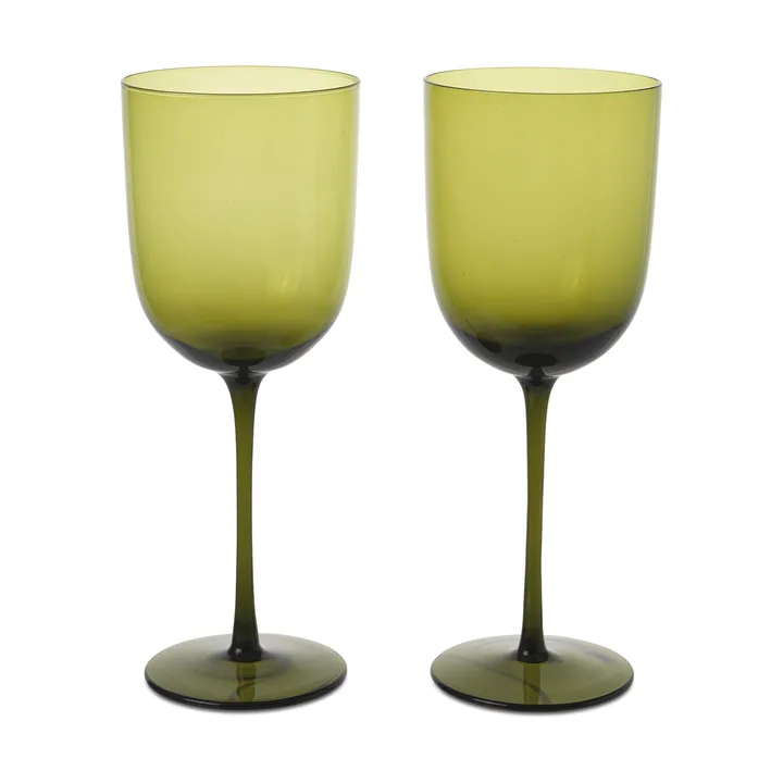 Host kieliszki do czerwonego wina 360 ml, 2‑pak - Zieleń mchu - Ferm Living