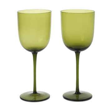 Host kieliszki do wina białego 300 ml, 2‑pak - Zieleń mchu - Ferm Living