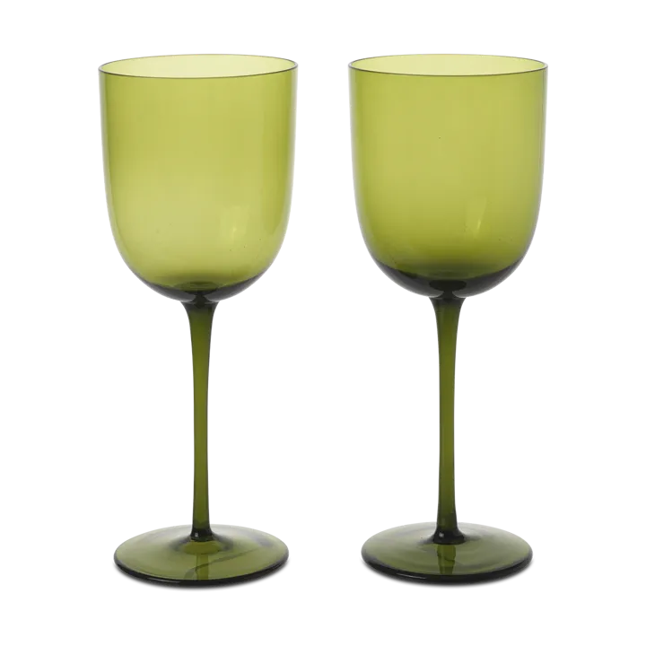 Host kieliszki do wina białego 300 ml, 2‑pak - Zieleń mchu - Ferm Living