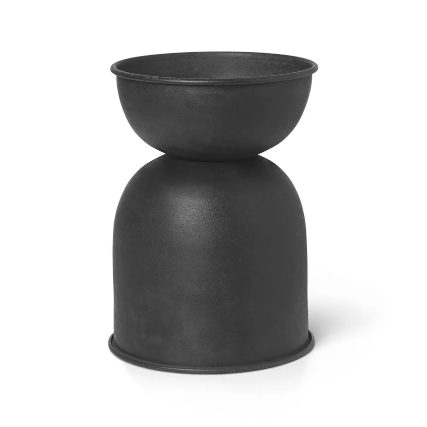 Hourglass doniczka extra small Ø21 cm, Black-dark grey Ferm Living