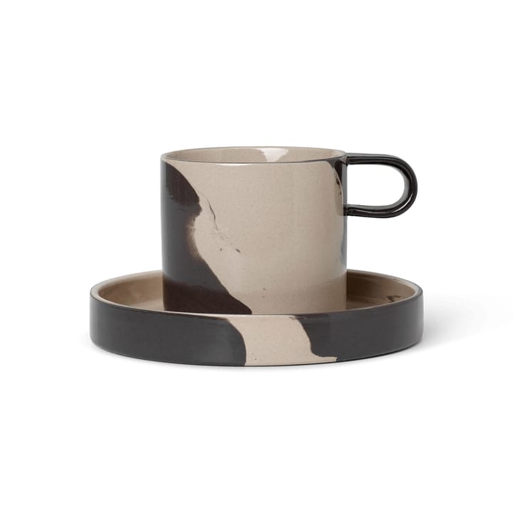 Inlay filiżanka z podstawką - Sand-brown - Ferm LIVING