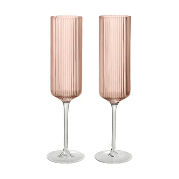 Kieliszki do szampana Ripple 150 ml, 2 sztuki - Blush - Ferm Living