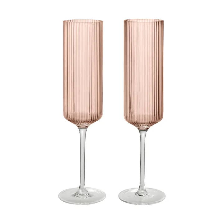 Kieliszki do szampana Ripple 150 ml, 2 sztuki - Blush - Ferm Living