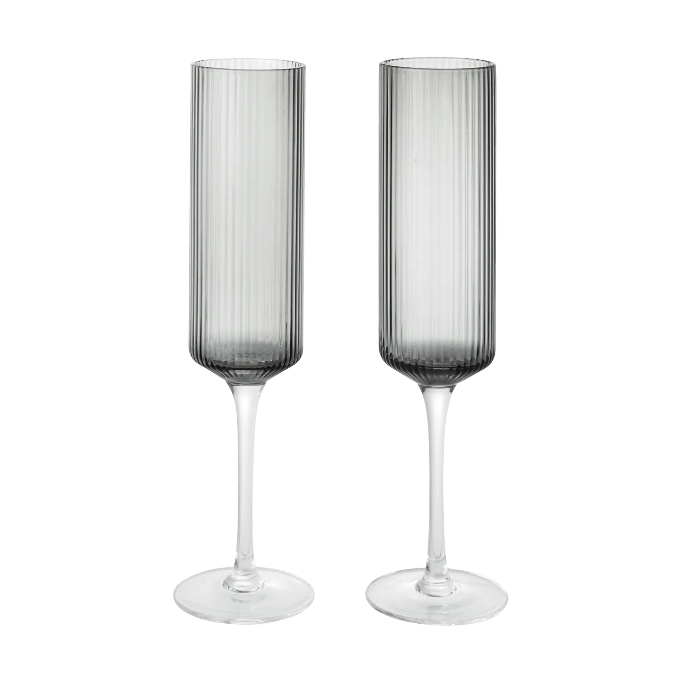 Kieliszki do szampana Ripple 150 ml, 2 sztuki, Przydymiony szary Ferm Living