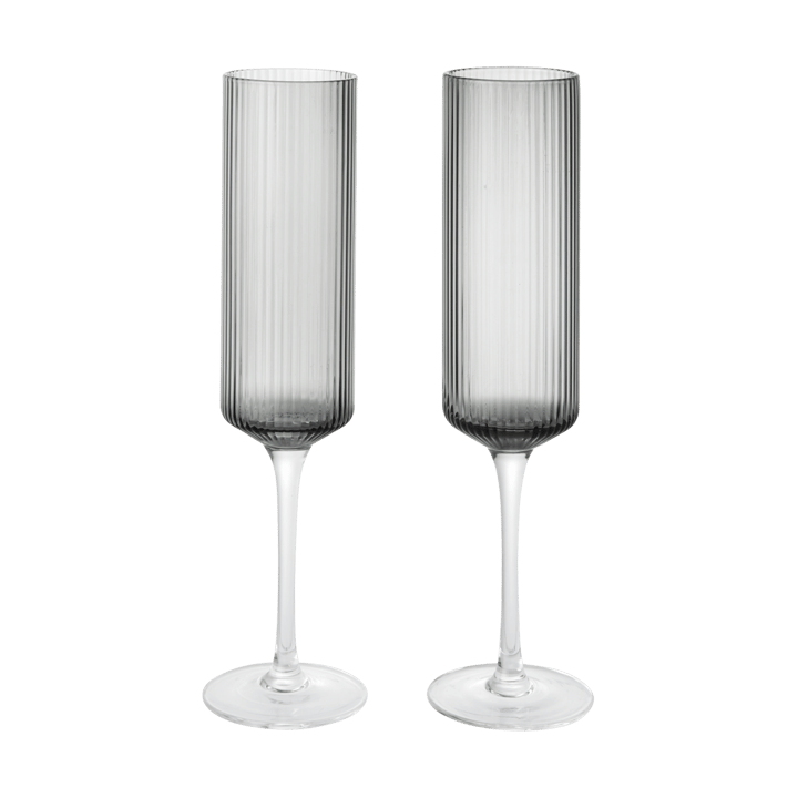 Kieliszki do szampana Ripple 150 ml, 2 sztuki - Przydymiony szary - Ferm Living