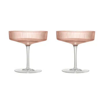 Kieliszki do szampana Ripple 2 szt. - Blush - Ferm Living