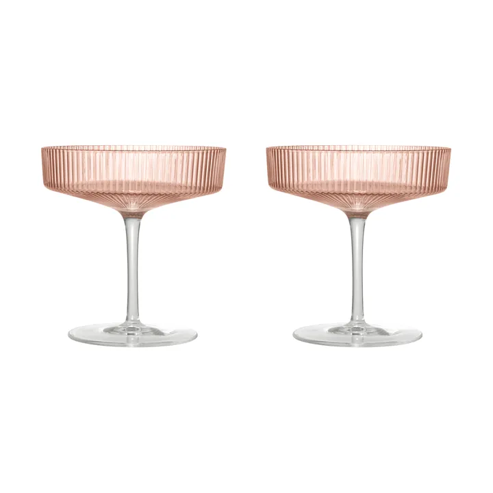 Kieliszki do szampana Ripple 2 szt. - Blush - Ferm Living