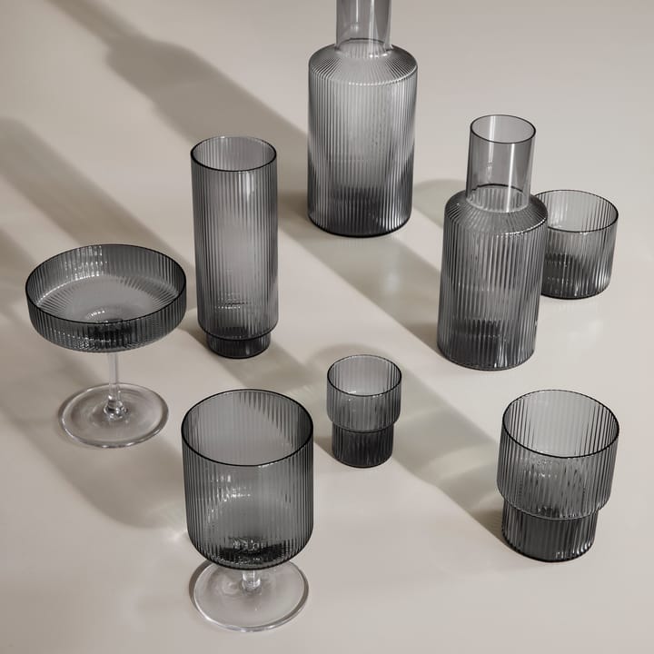 Kieliszki do szampana Ripple 2 szt., Smoked grey (szare) Ferm Living