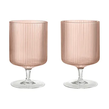 Kieliszki do wina Ripple 2 szt. - Blush - Ferm Living