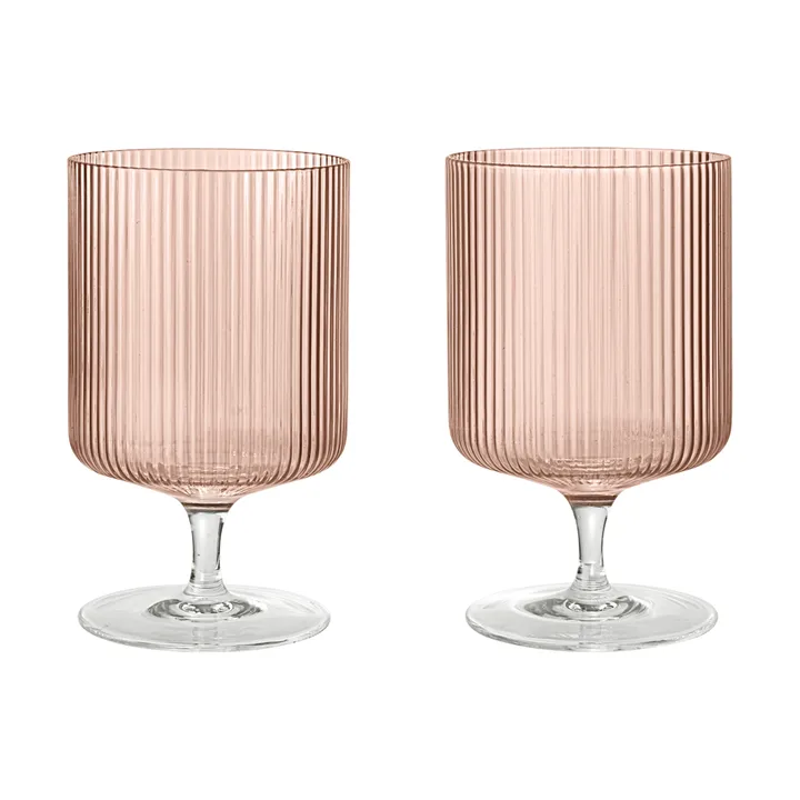 Kieliszki do wina Ripple 2 szt. - Blush - Ferm Living