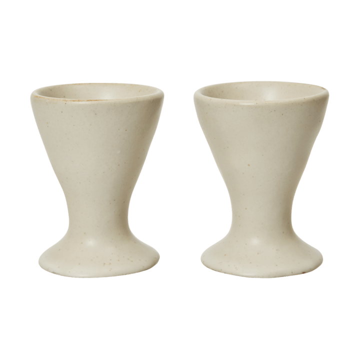 Kieliszki na jajka Flow, 2 szt. - Off-white speckle - Ferm Living