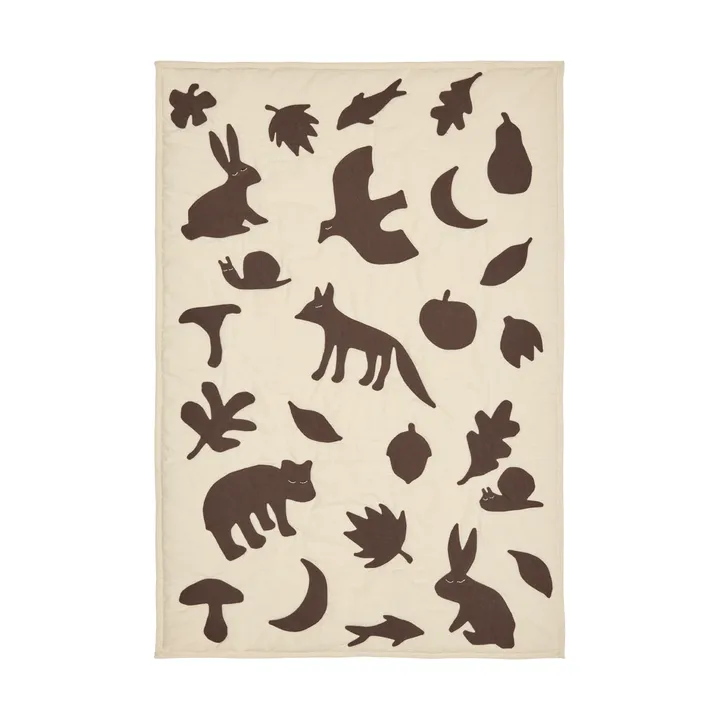 Koc Lunden - Off-white-dark chocolate, 80x110 cm - Ferm Living