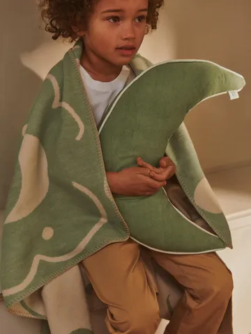 Koc Skye - Tea green-parchment, 80x120 cm - Ferm Living