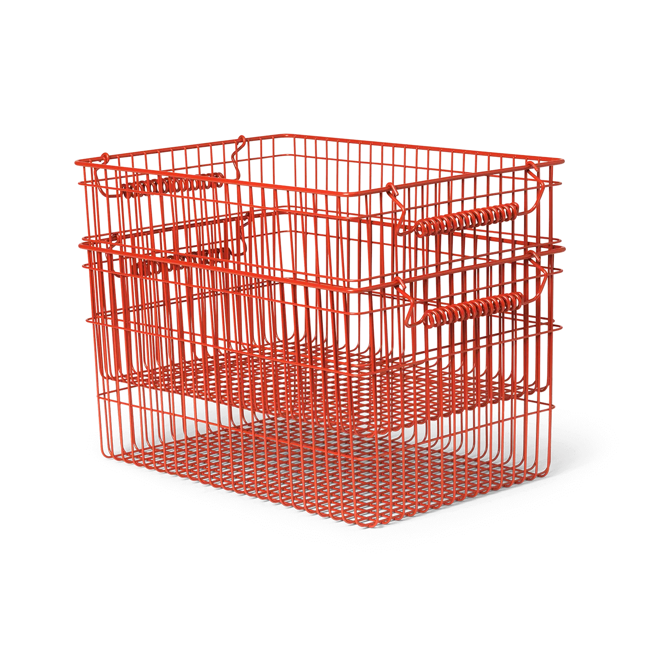 Kosz Cala sztaplowalny 2-pak, Poppy red, 36,2x26,2x20,2cm Ferm Living