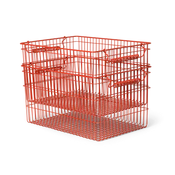 Kosz Cala sztaplowalny 2-pak - Poppy red, 36,2x26,2x20,2cm - Ferm Living