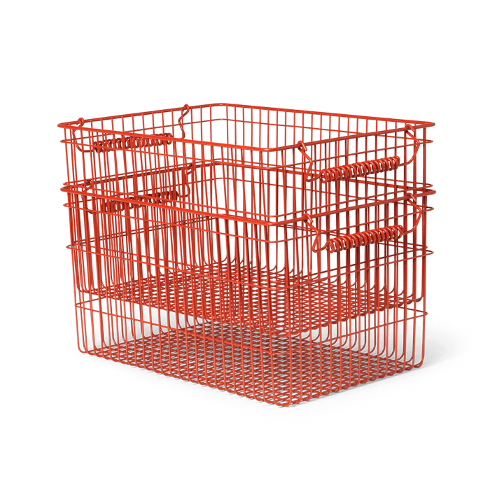 Kosz Cala sztaplowalny 2-pak - Poppy red, 36,2x26,2x20,2cm - Ferm Living