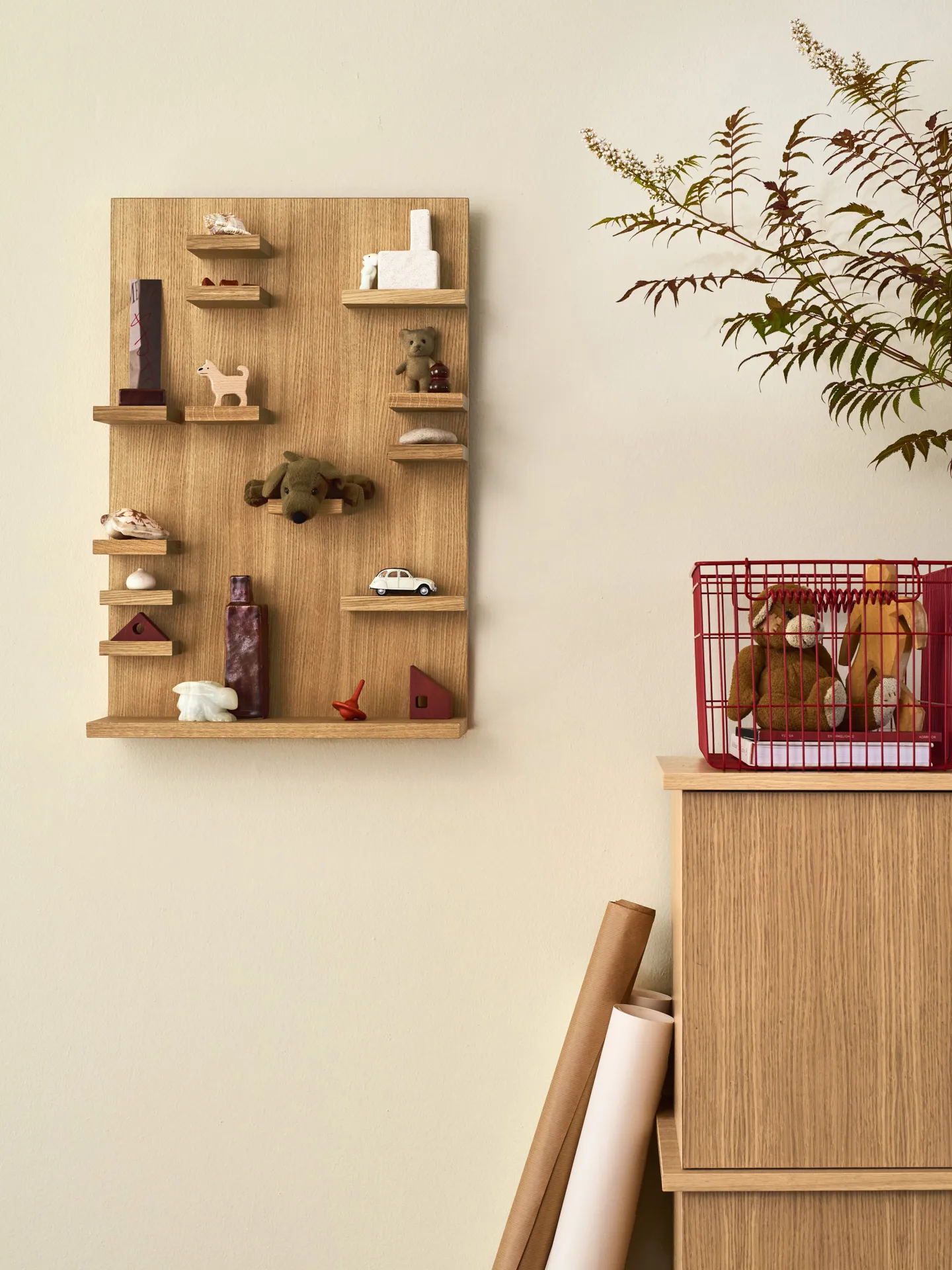 Kosz Cala sztaplowalny 2-pak, Poppy red, 36,2x26,2x20,2cm Ferm Living