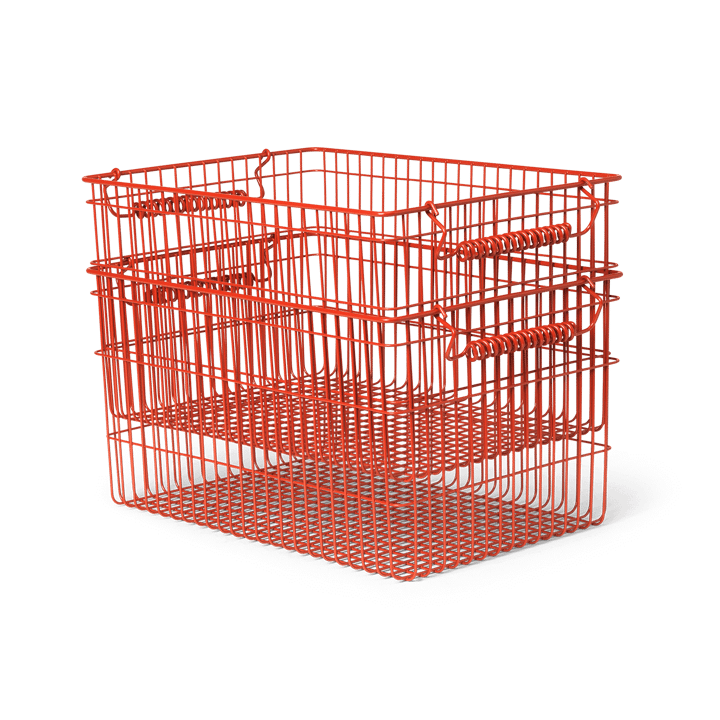 Kosz Cala sztaplowalny 2-pak - Poppy red - Ferm Living
