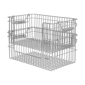Kosz Cala sztaplowalny 2-pak - Stainless Steel, 28,7x18x13 cm - Ferm Living