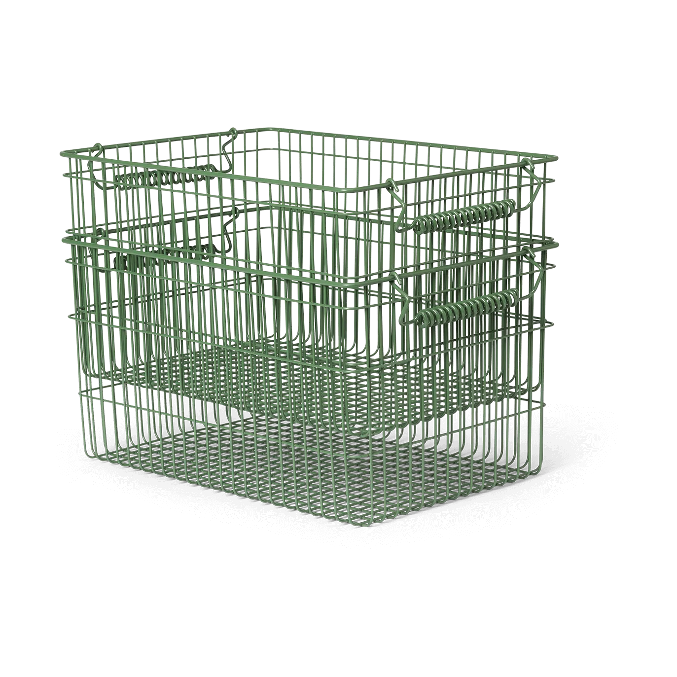 Kosz Cala sztaplowalny 2-pak, Verdant green, 36,2x26,2x20,2cm Ferm Living