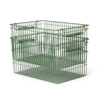 Kosz Cala sztaplowalny 2-pak - Verdant green, 36,2x26,2x20,2cm - Ferm Living