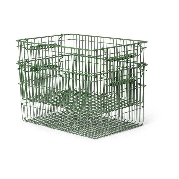 Kosz Cala sztaplowalny 2-pak - Verdant green, 36,2x26,2x20,2cm - Ferm Living