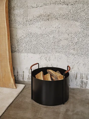 Kosz na drewno opałowe Port, 42x40x32,4 cm - Black - Ferm Living