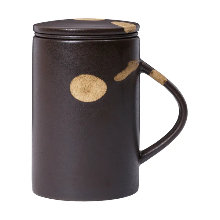 Koyo kubek termiczny z zaparzaczem do herbaty 400 ml - Dark brown-buff - Ferm Living