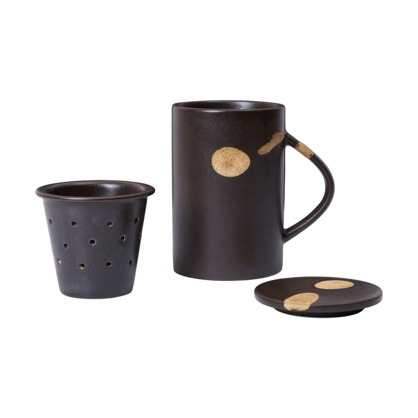 Koyo kubek termiczny z zaparzaczem do herbaty 400 ml, Dark brown-buff Ferm Living