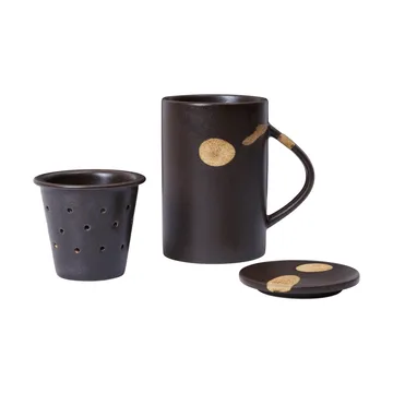 Koyo kubek termiczny z zaparzaczem do herbaty 400 ml - Dark brown-buff - Ferm Living