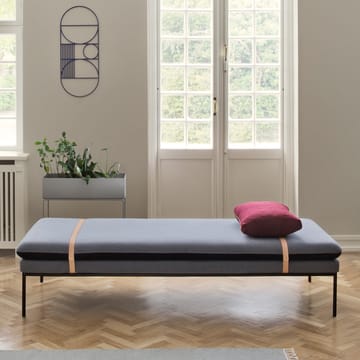 Kozetka Turn - tkanina fiord by kvadrat dark blue, czarny stativ - Ferm Living