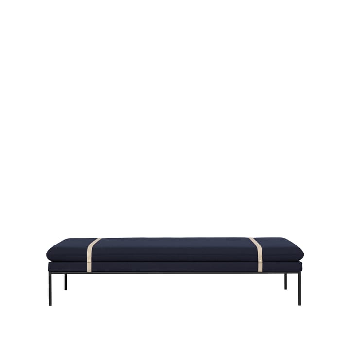 Kozetka Turn - tkanina fiord by kvadrat dark blue, czarny stativ - Ferm LIVING