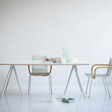 Kozetka Turn - tkanina fiord by kvadrat dark grey, czarny stojak - Ferm Living