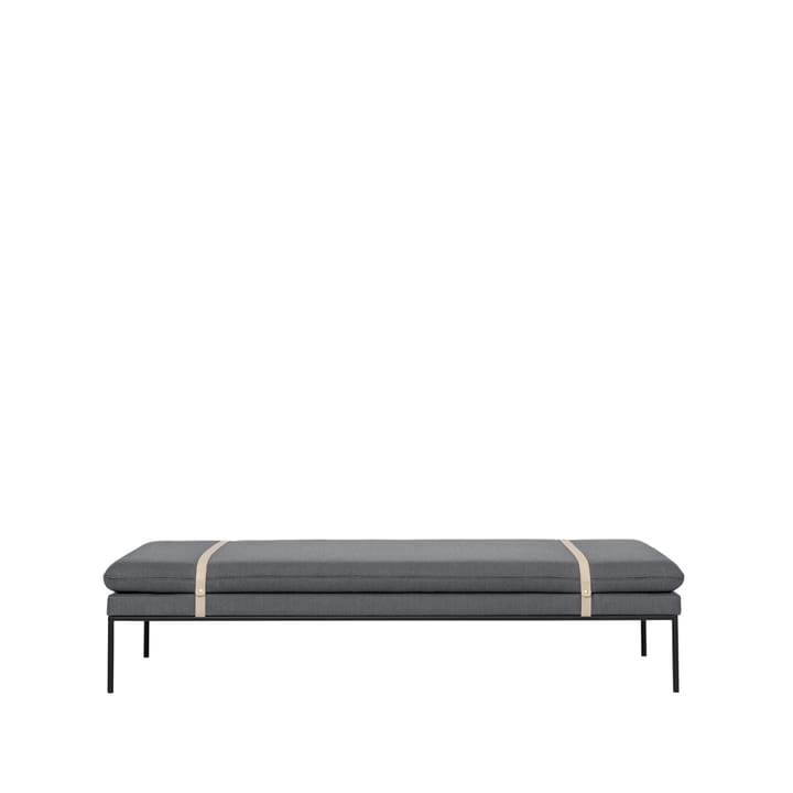 Kozetka Turn - tkanina fiord by kvadrat light grey, czarny stojak - Ferm Living