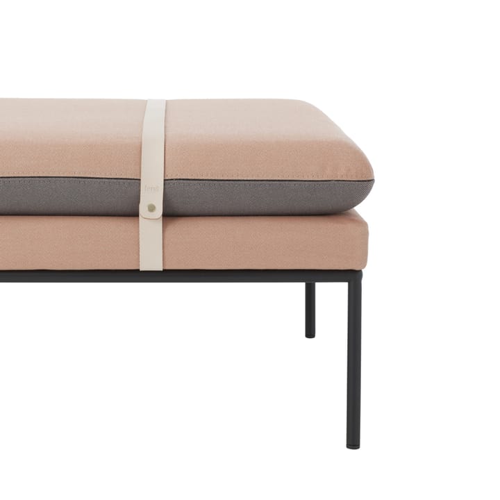 Kozetka Turn, tkanina fiord by kvadrat light grey, czarny stojak Ferm Living