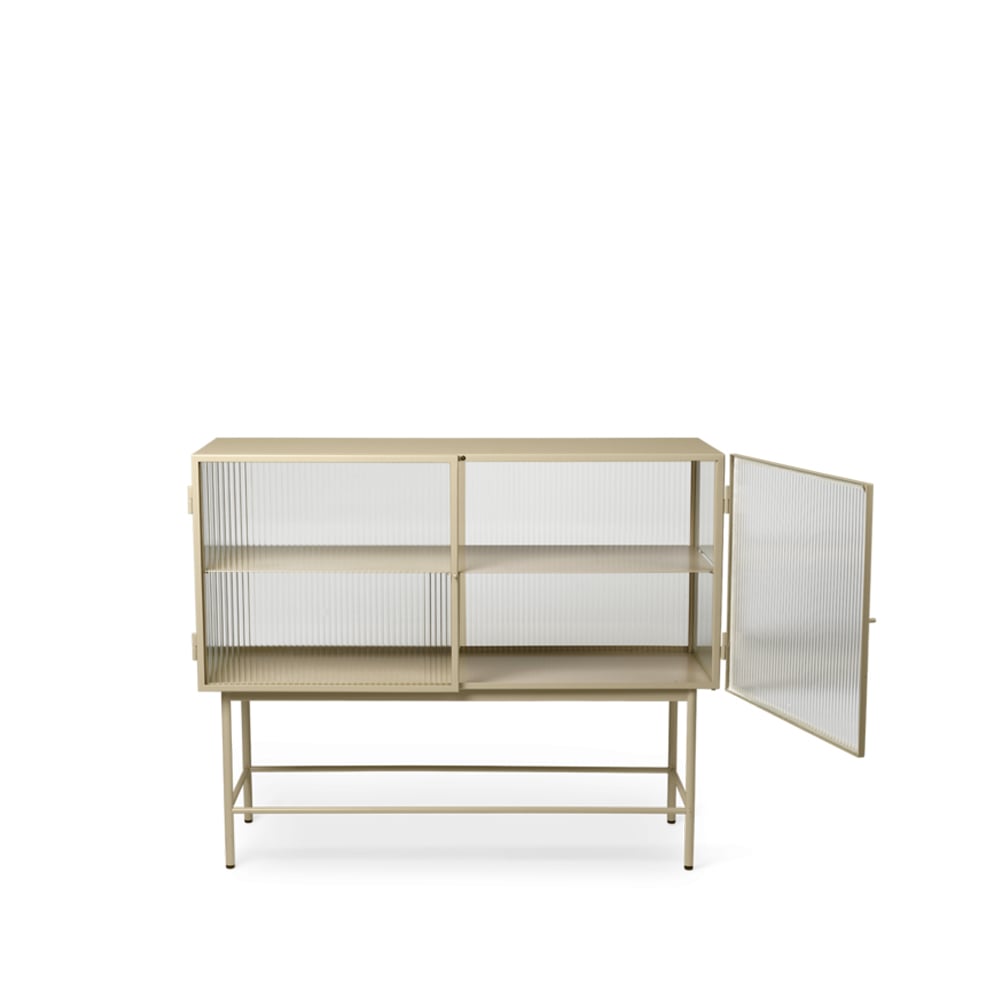 Ferm Living Kredens Haze cashmere, faliste szkło | Skandynawski Design | Beżowy