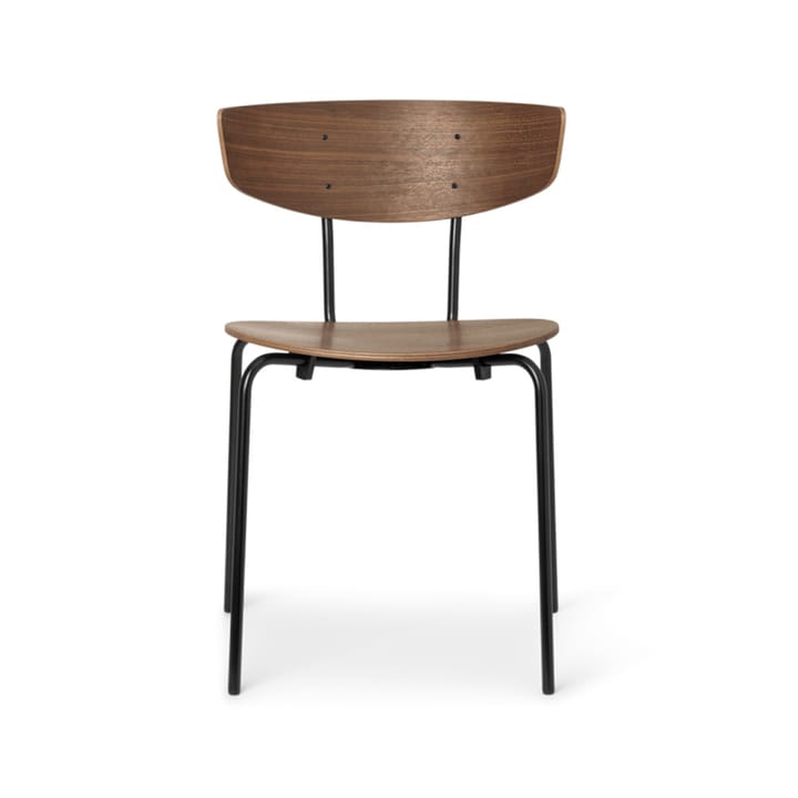 Krzesło Herman - walnut, czarny stalowy stojak - Ferm LIVING