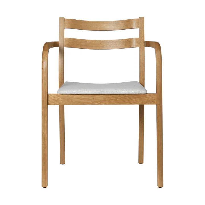 Krzesło z podłokietnikami Boda - Tapicerowane siedzisko, natural oak-off-white - Ferm Living