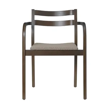 Krzesło z podłokietnikami Boda - Tapicerowane siedzisko rugged bouclé, dark stained-natural - Ferm Living