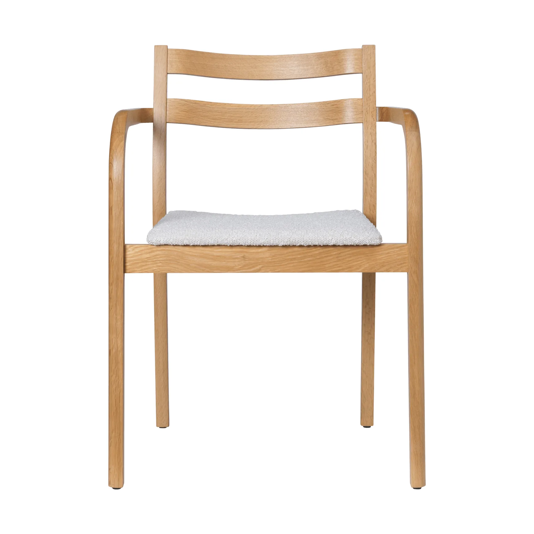 Krzesło z podłokietnikami Boda, Tapicerowane siedzisko rugged bouclé, natural-off-white Ferm Living