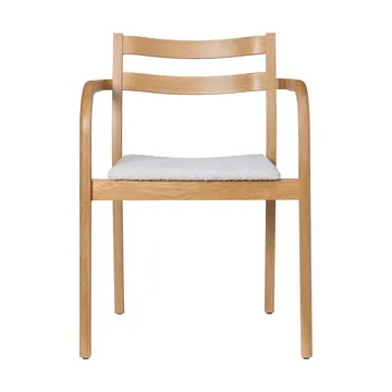 Krzesło z podłokietnikami Boda - Tapicerowane siedzisko rugged bouclé, natural-off-white - Ferm Living