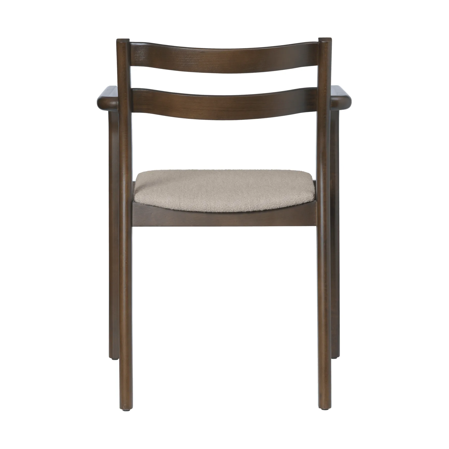 Krzesło z podłokietnikami Boda, Tapicerowane siedzisko soft bouclé, dark stained beech-natural Ferm Living