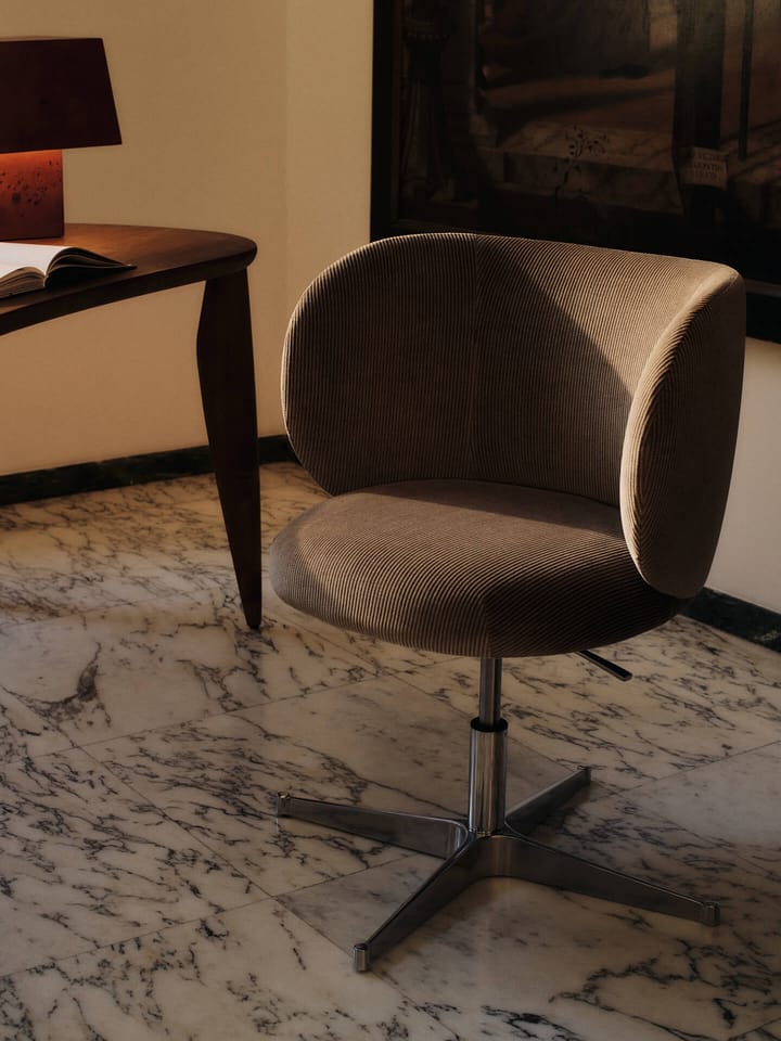 Krzesłona kółkach Rico Devoré Velvet, Flint Grey Ferm Living