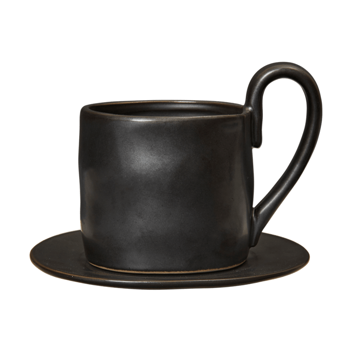 Kubek Flow ze spodkiem 25 cl - Black - Ferm Living